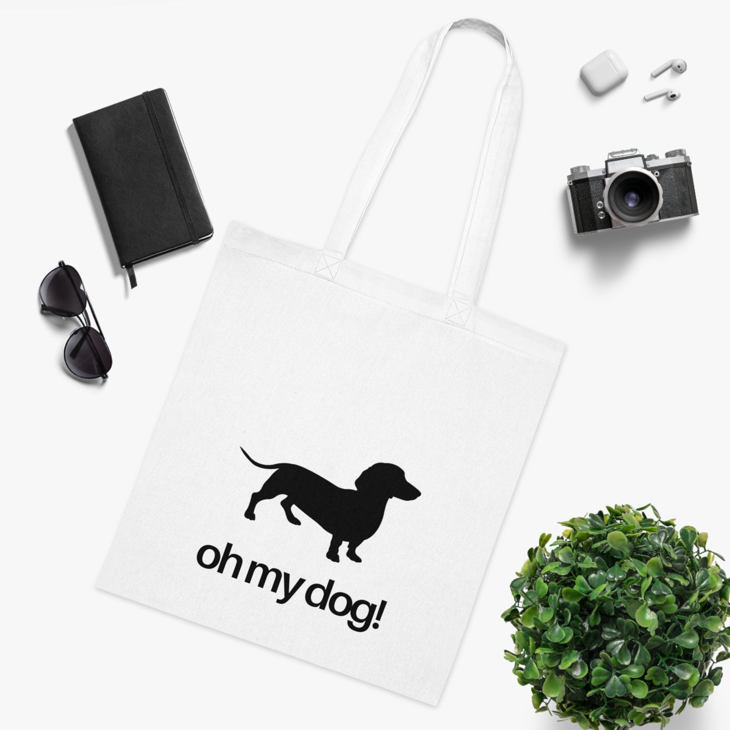 Oh My Dog! Dachshund Cotton Tote Bag