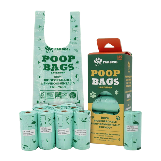 Scented Dog Poop Bags - Biodegradable Lavender Scent  – Leak-Proof & Eco-Friendly (150 Bags)