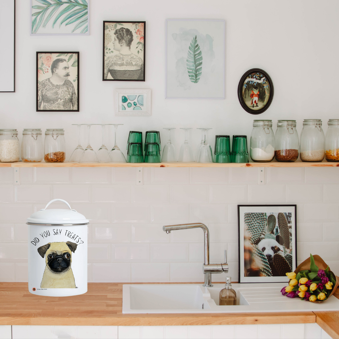 The Pug’s Treasure Chest: A Ceramic Treat Jar for Your Snorty Potato!
