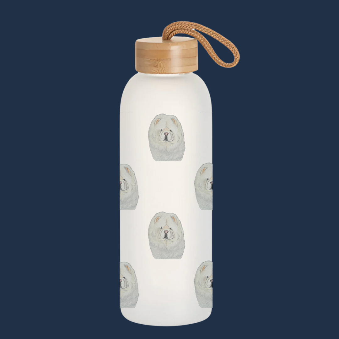 "Hydration? I Suppose." – Chow Chow Glass Water Bottle