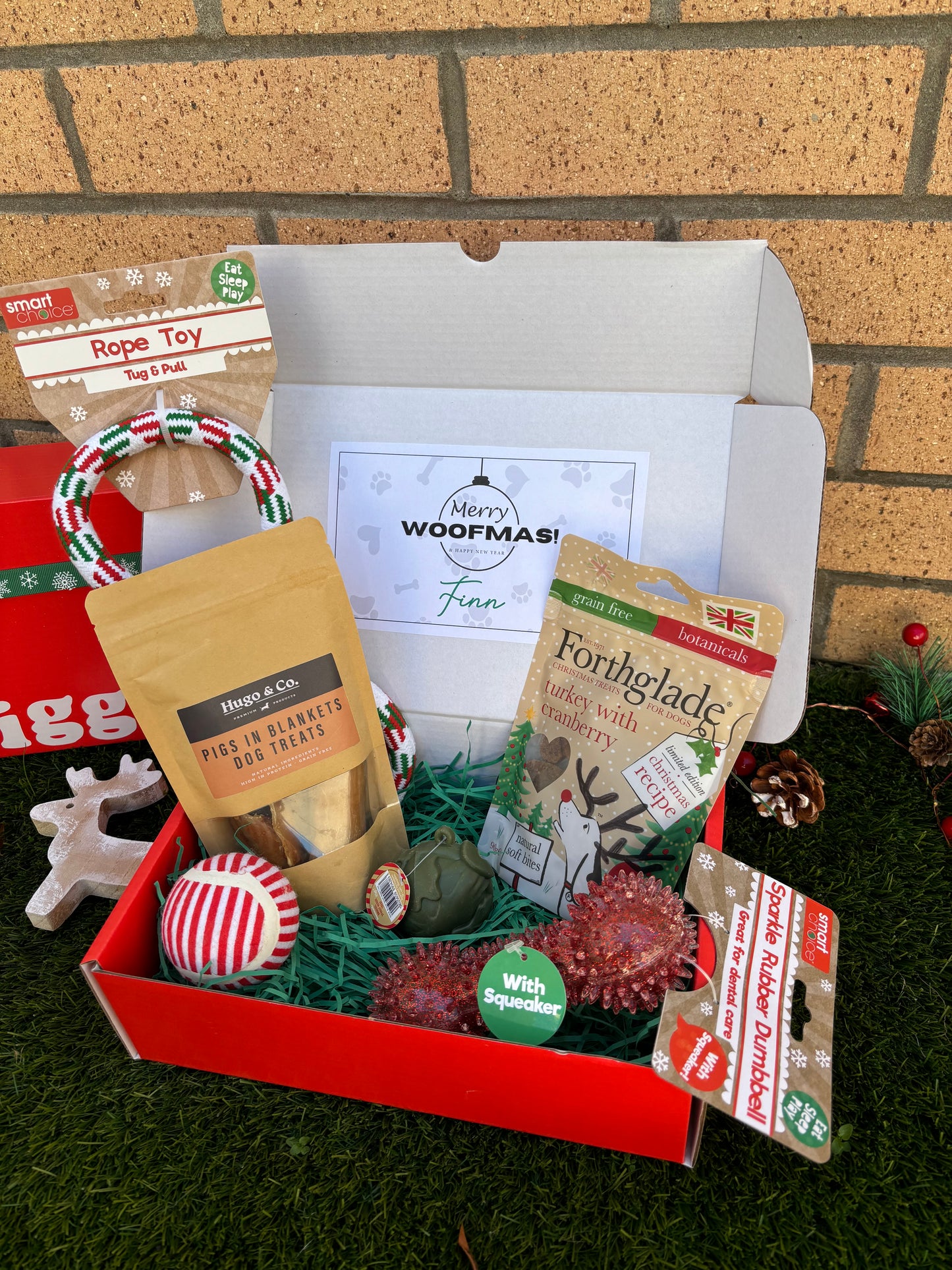 The Festive Hound - Christmas Dog Hamper - Treats and Toys