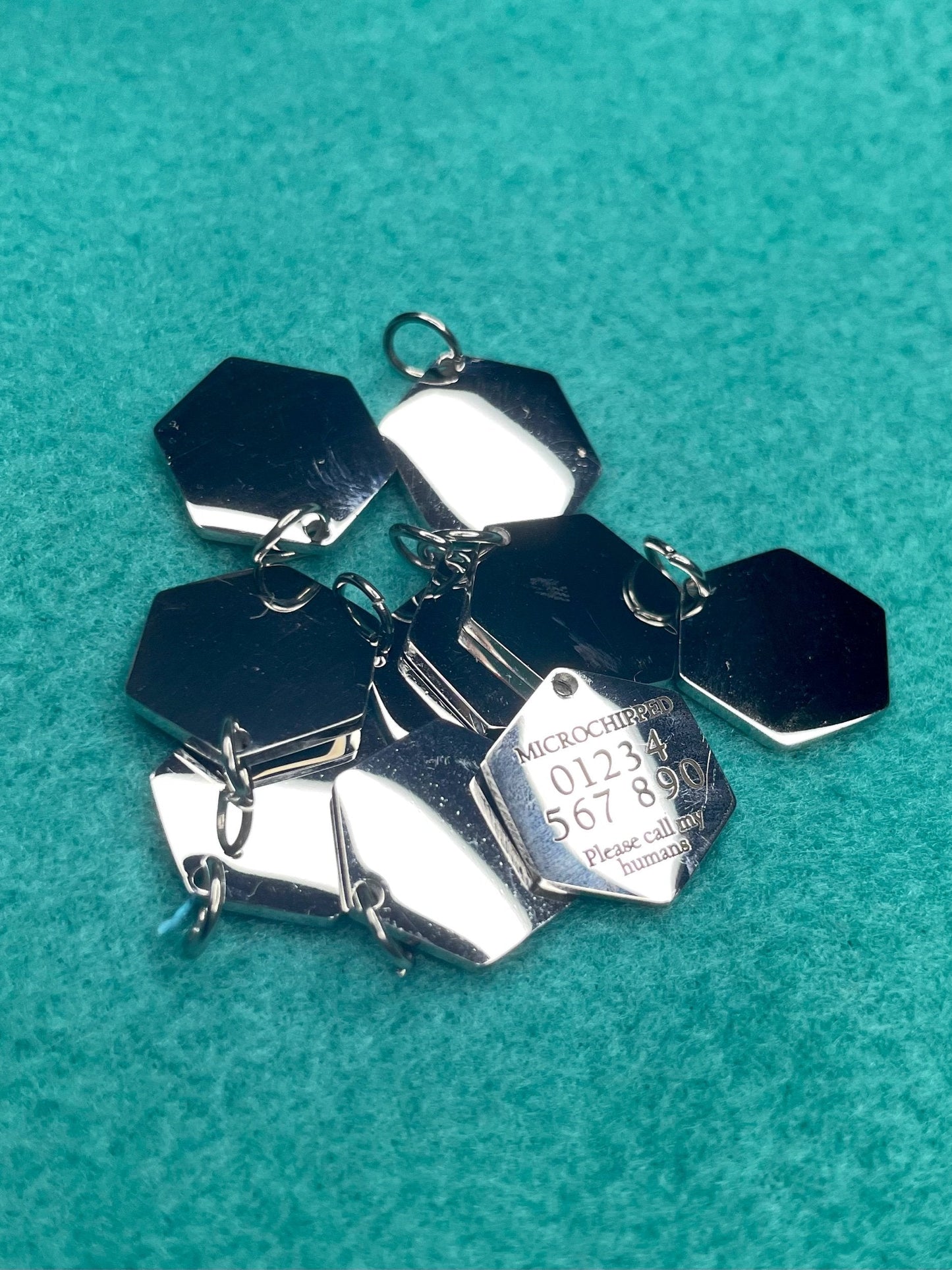 Engraved Dog Tags - Hexagonal