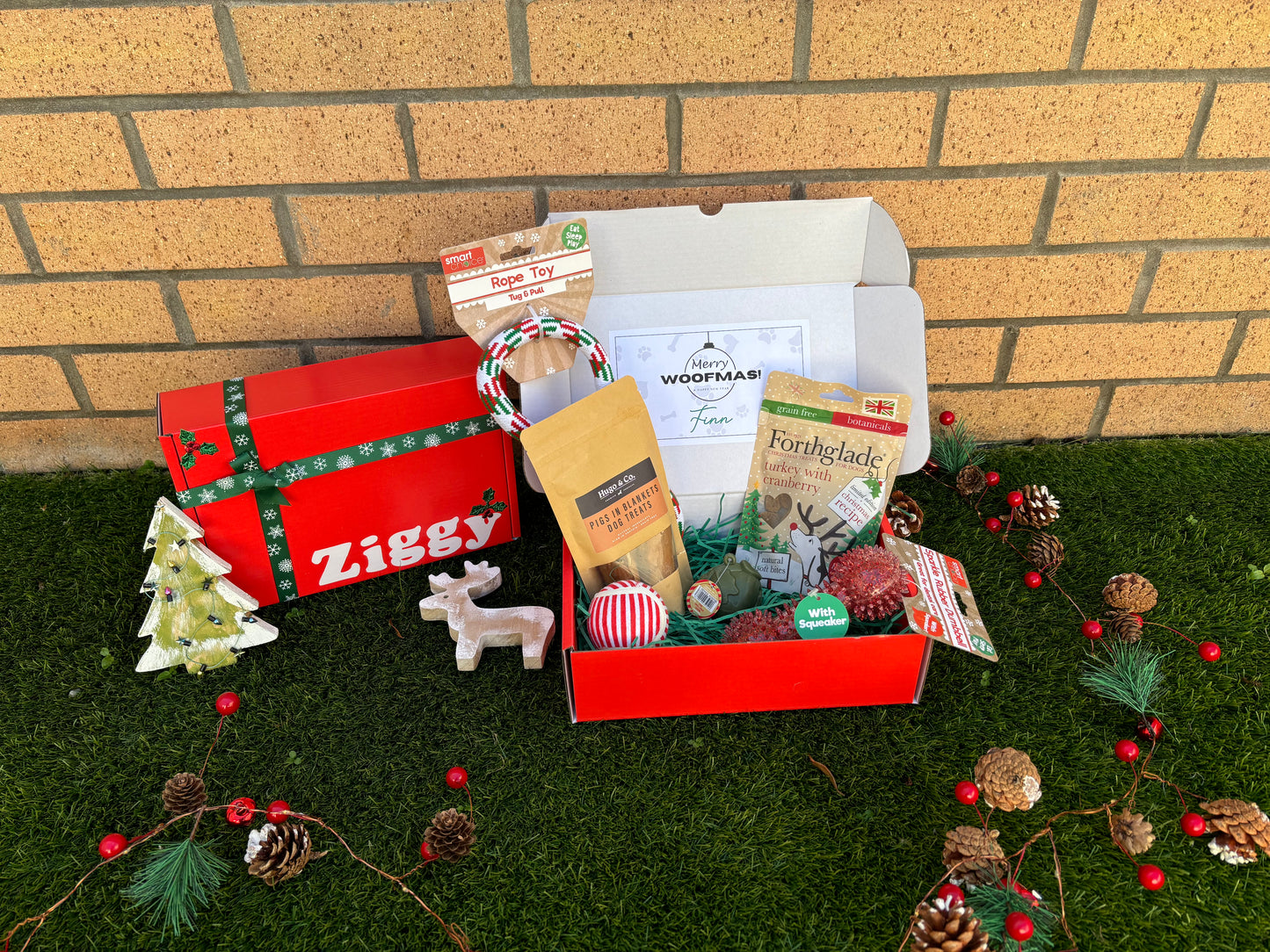 The Festive Hound - Christmas Dog Hamper - Treats and Toys