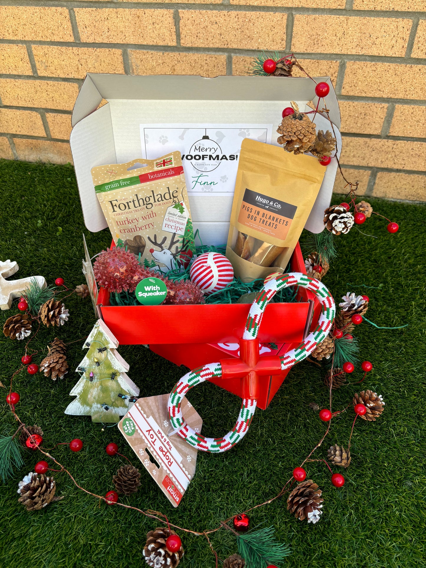 The Festive Hound - Christmas Dog Hamper - Treats and Toys