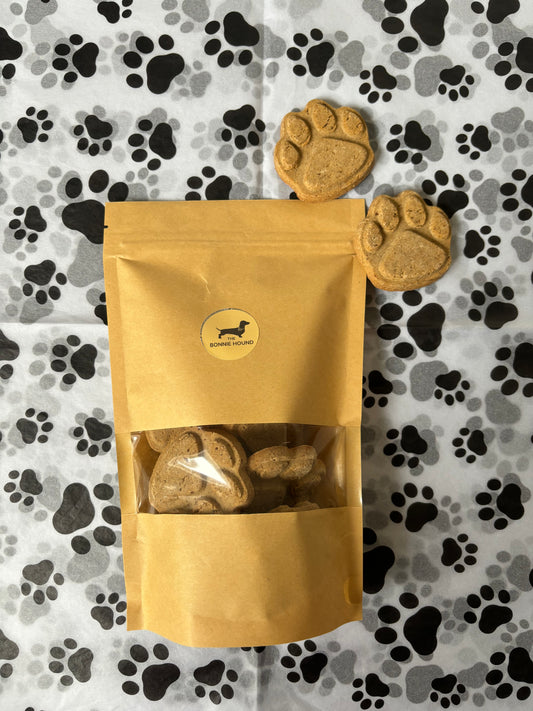Peanut Butter Paw Biscuit Treats - 100g