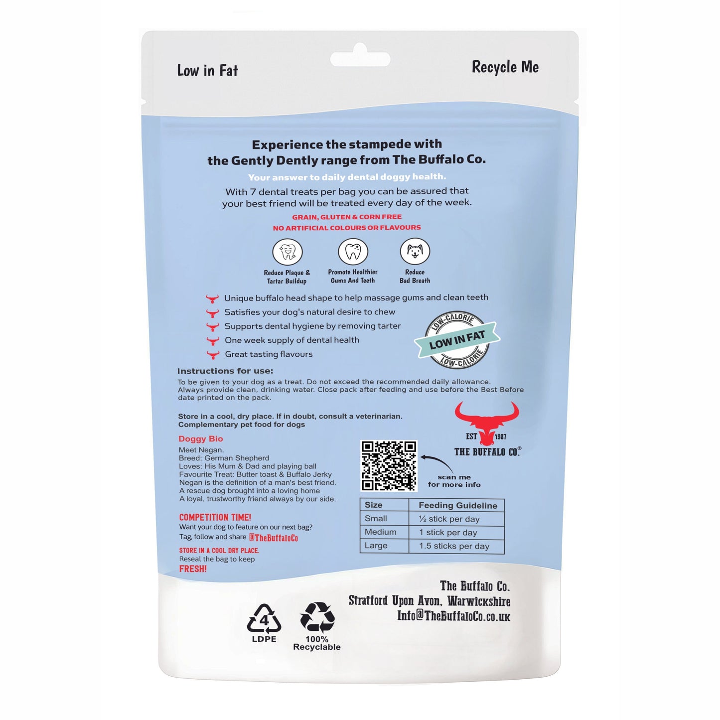 Gently Dently- Fresh Breath Mint Dental Treats for Dogs 175g