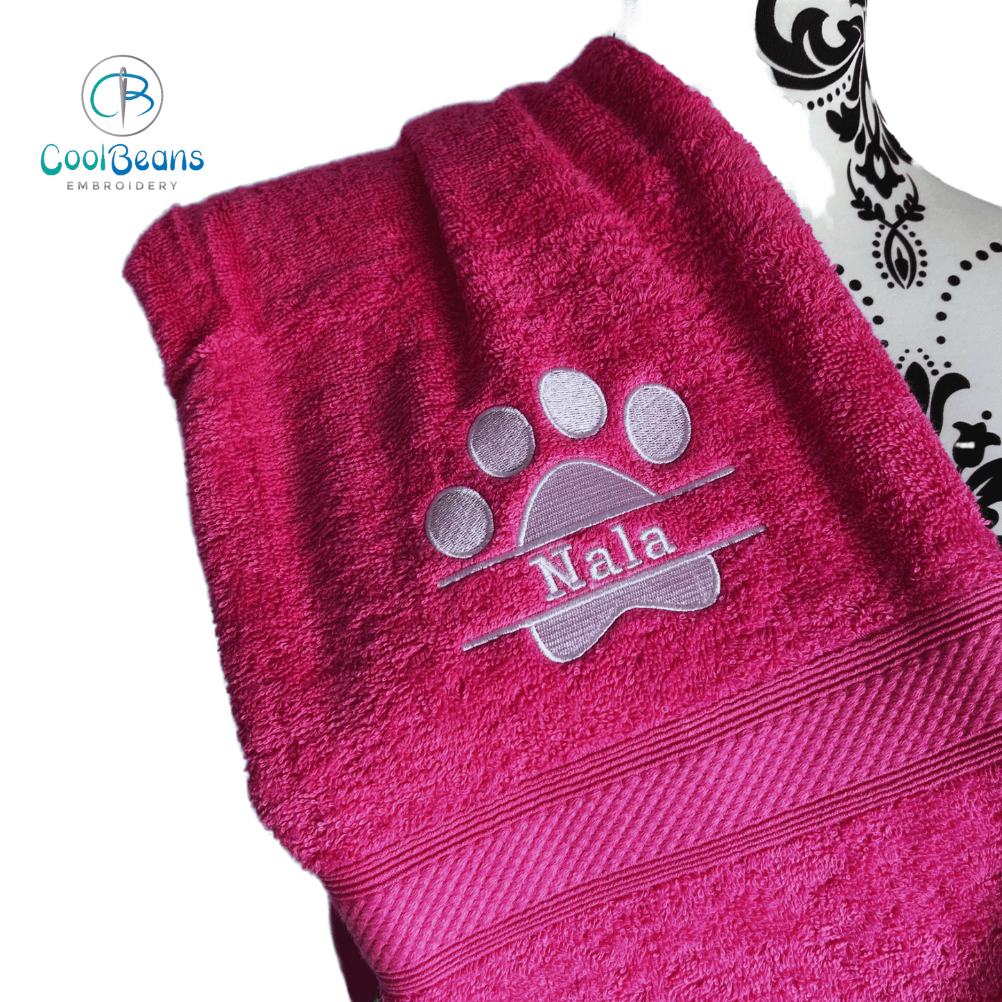 Dog Towels - Name in Paw - Personalised