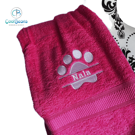 Dog Towels - Name in Paw - Personalised