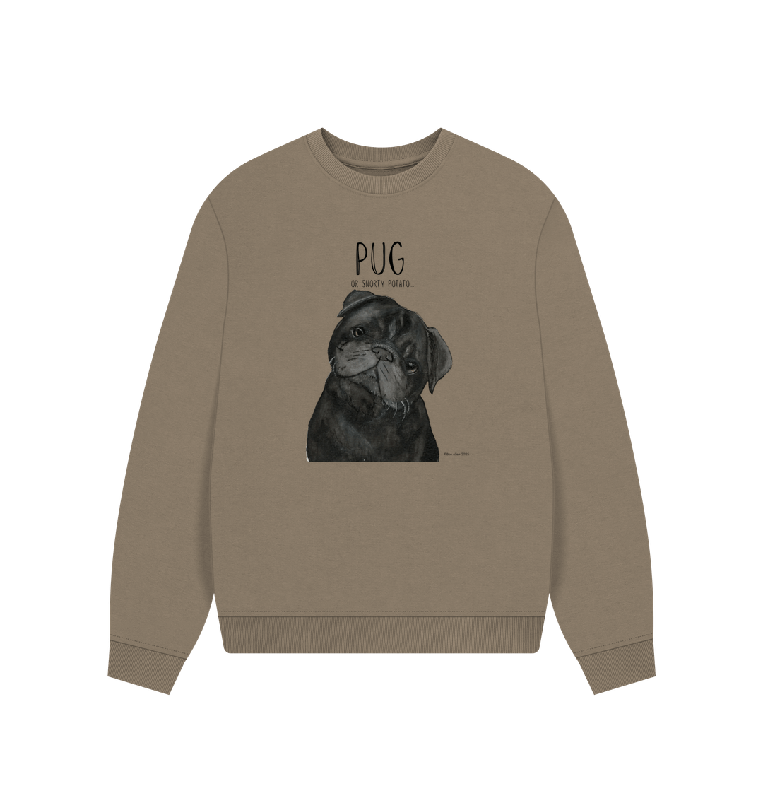 Snorty Potato Oversized Sweatshirt – Cozy, Just Like Your Pug!