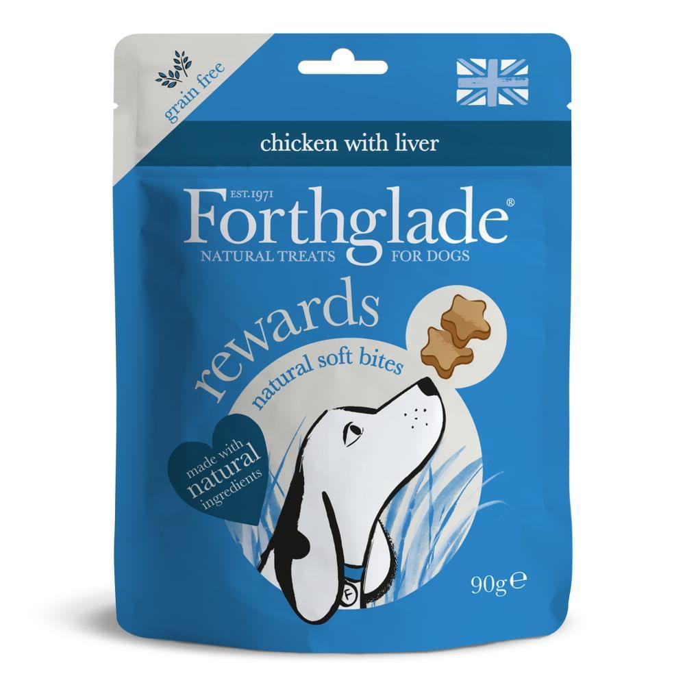 Forthglade Natural Soft Bites Rewards Grain Free Chicken with Liver Treats 90g