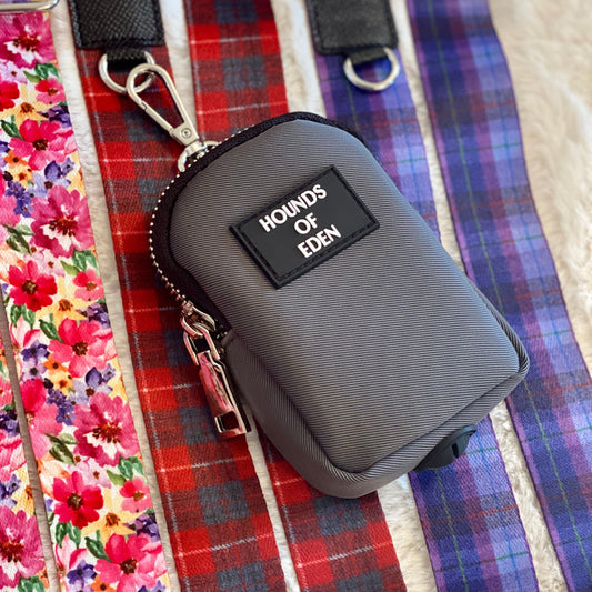 Clip on Dog Treat & poop Bag Pouch - Grey