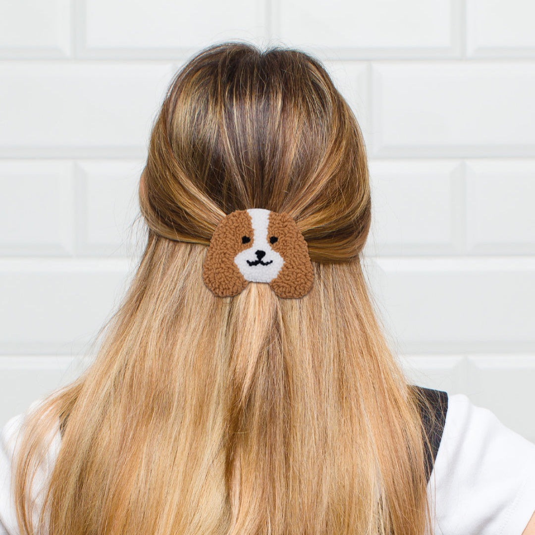 Handmade Dog Shape Punch Needle Hair Clip