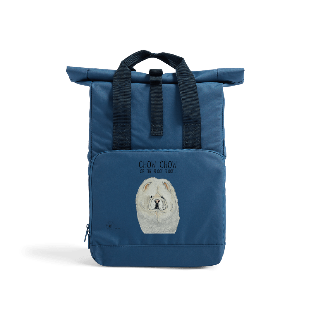 Cream Chow Chow Chic: Aloof Floof Roll-Top Backpack