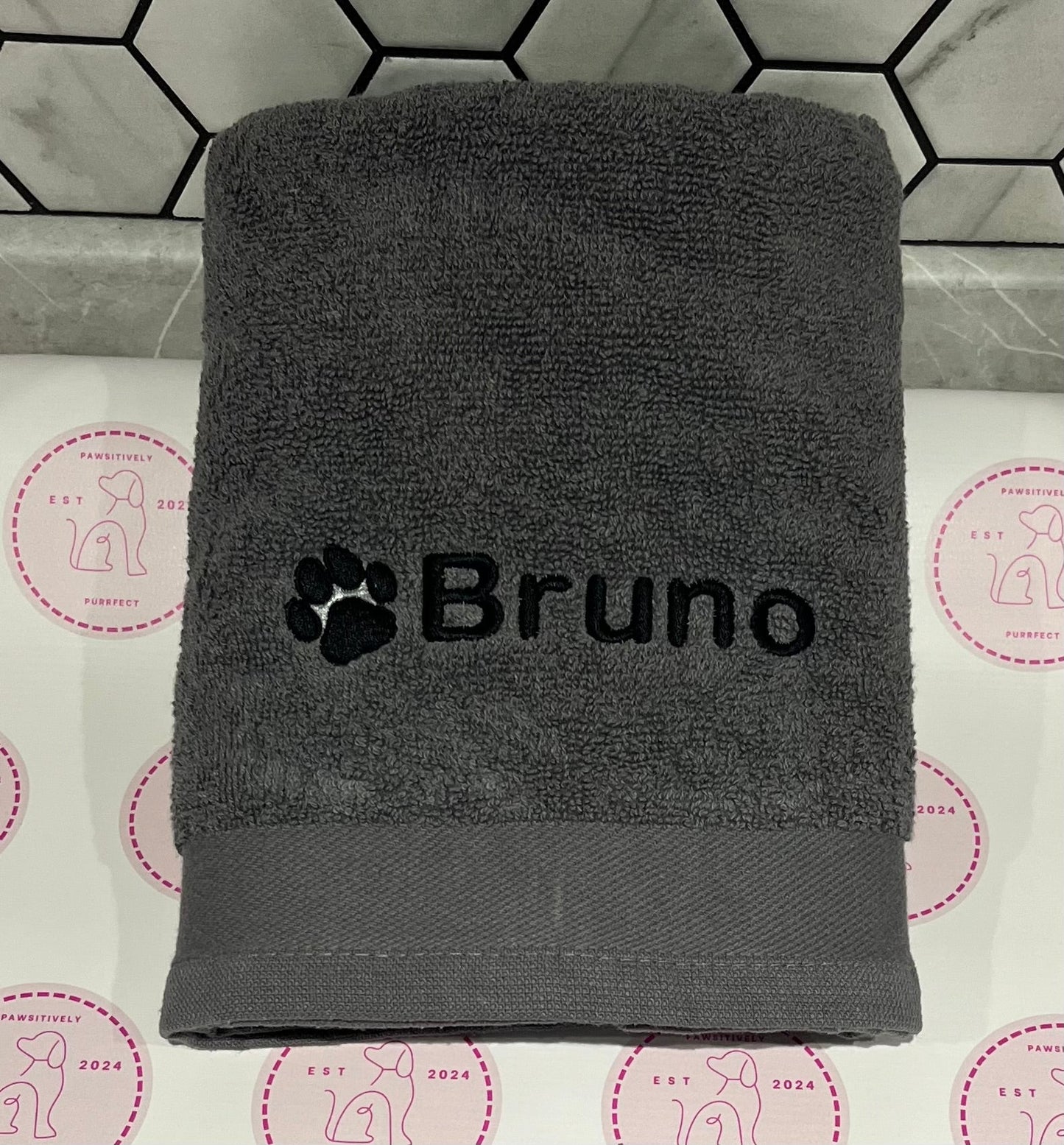 Embroidered Personalised Pet Towel - 2 Sizes Available