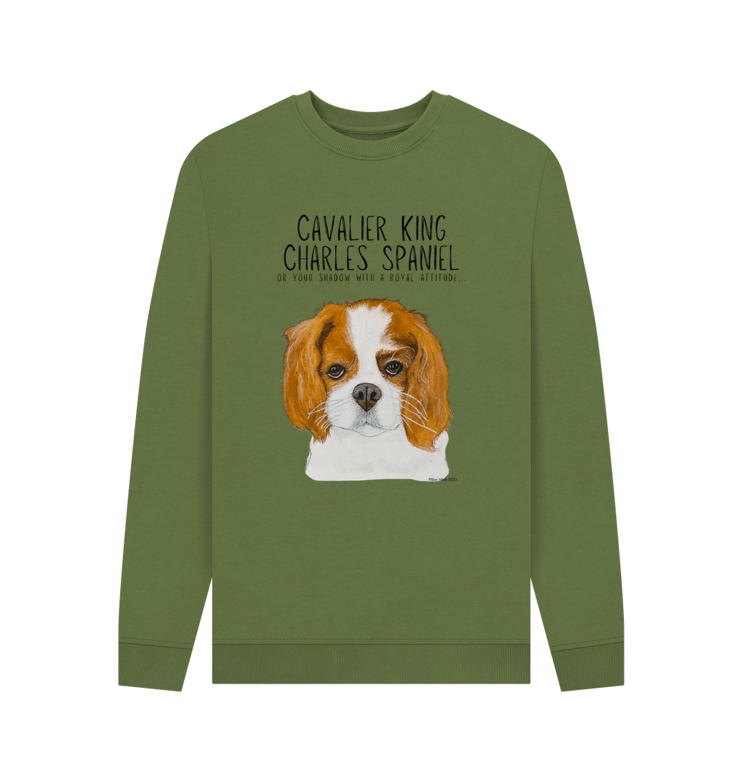 Shadow of a King: Eco-Luxe Men’s Sweatshirt with Cavalier Royal Flair