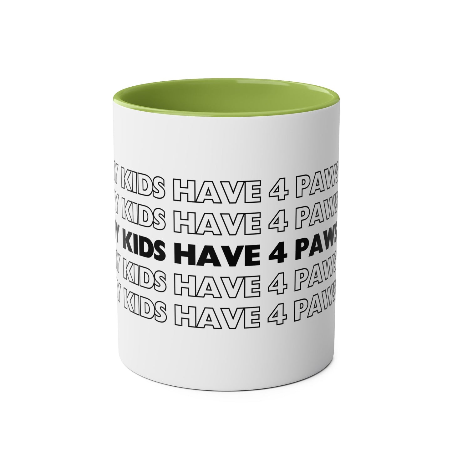 My Kids Have 4 Paws - Two-Tone Coffee Mugs, 11oz