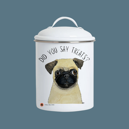 The Pug’s Treasure Chest: A Ceramic Treat Jar for Your Snorty Potato!
