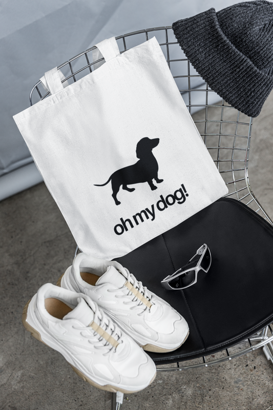 Oh My Dog! Dachshund Cotton Tote Bag