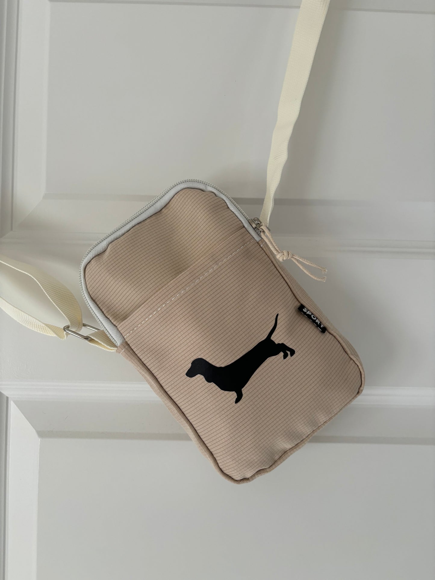 Dachshund Sausage Dog Cross Body Bag with Pouch & Zipper