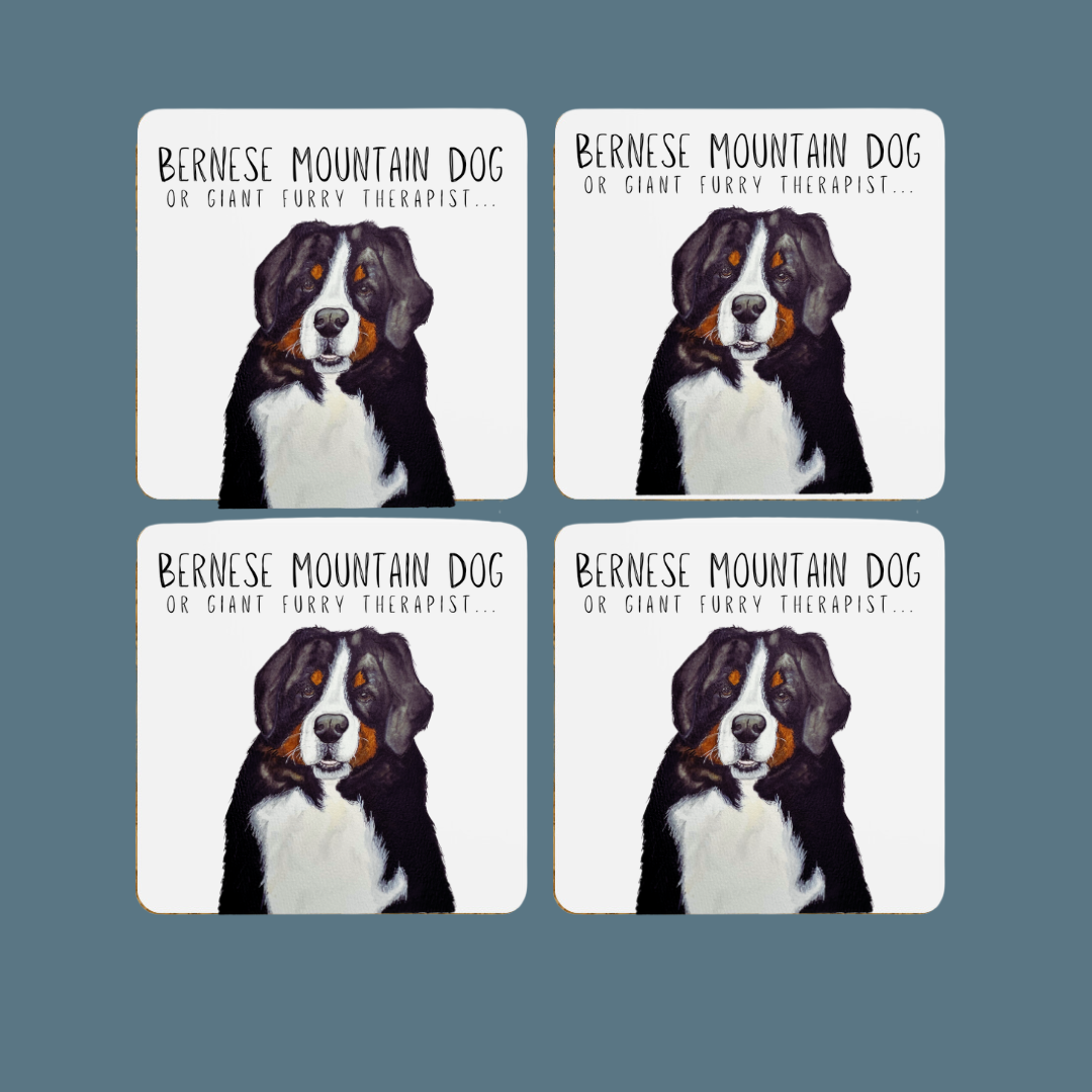 Set of 4 Giant Furry Therapist Coasters – Keep Your Drinks Safe with Big Dog Energy!