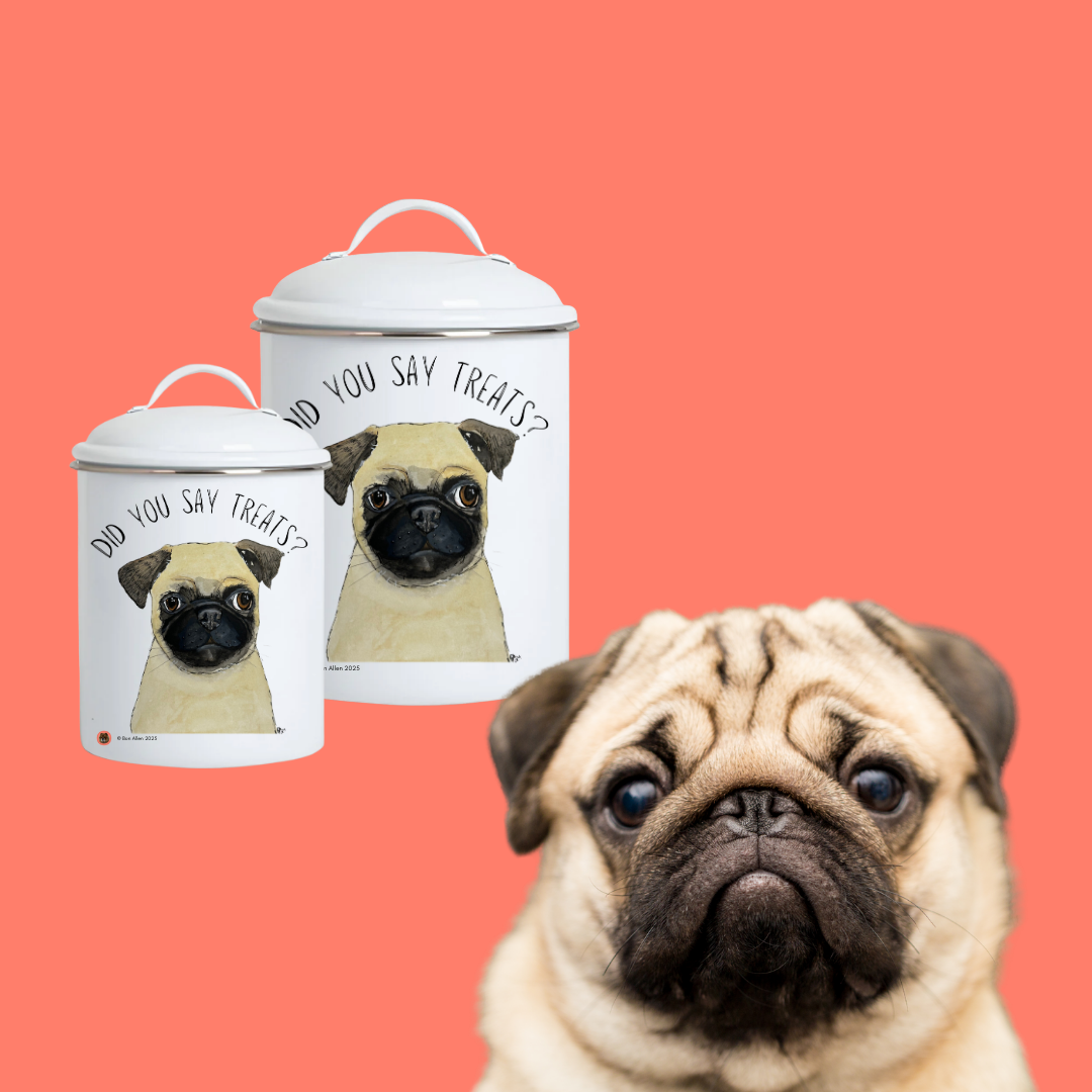 The Pug’s Treasure Chest: A Ceramic Treat Jar for Your Snorty Potato!