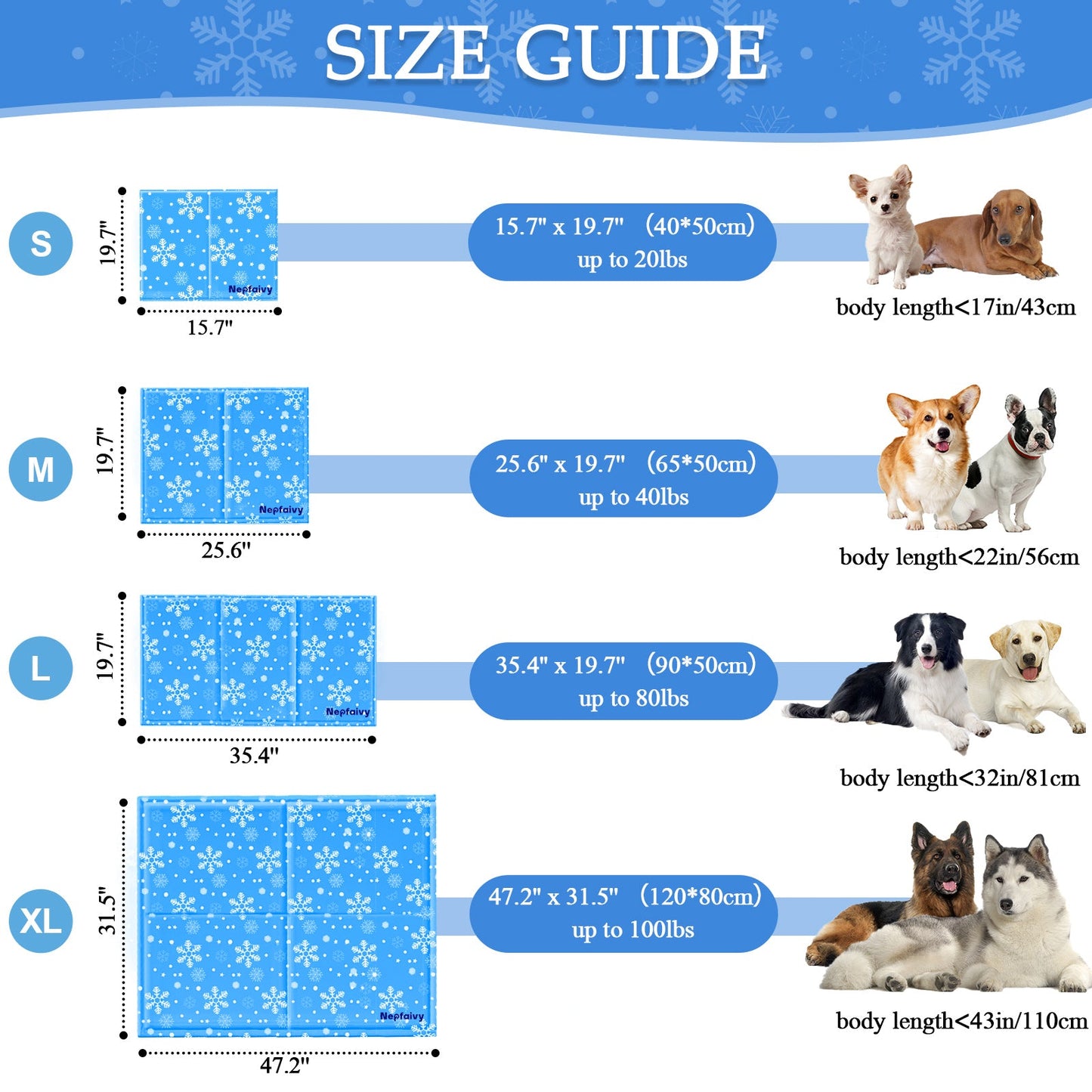 Dog Cooling Mats 50 x 40 cm