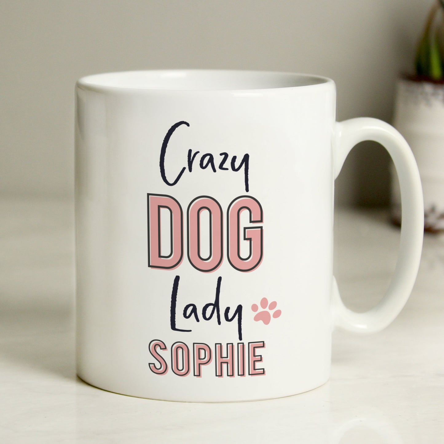 Personalised Crazy Dog Lady Mug