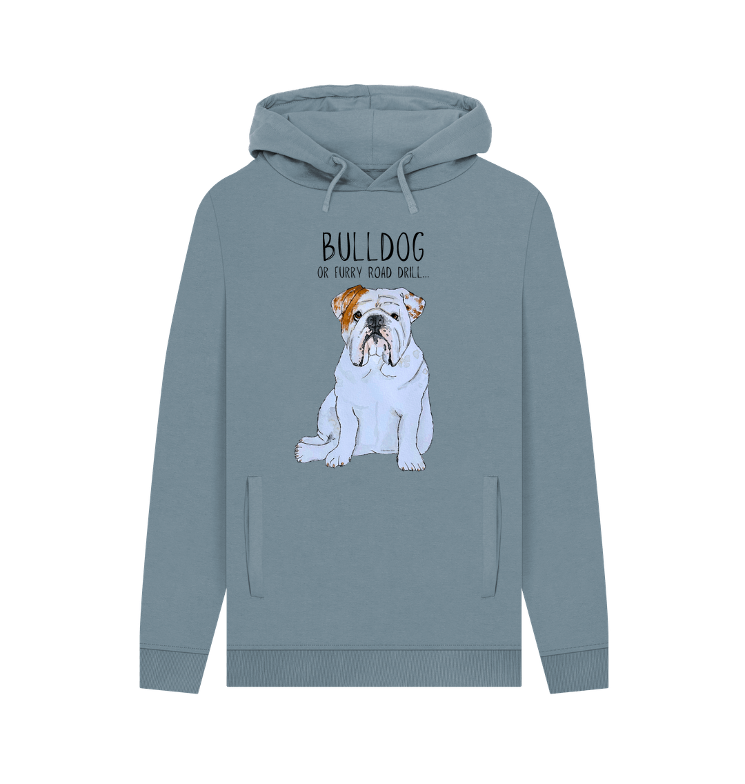 Bulldog Power: Furry Road Drill Men’s Hoodie for Ultimate Cool!