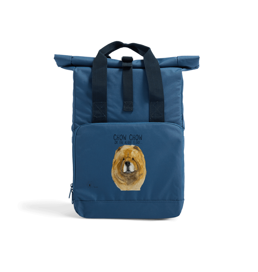 Red Chow Chow Chic: Aloof Floof Roll-Top Backpack