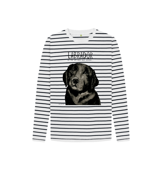 The Snack Seeker Stripes – Black Labrador Breton Top