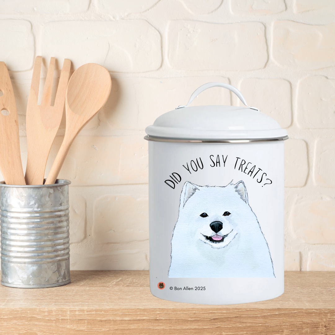 Snack Vault for Fluffballs: Samoyed-Approved Treat Jar