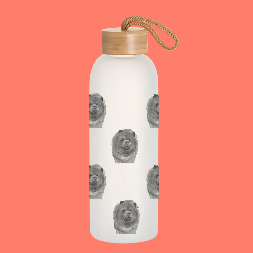 "Hydration? I Suppose." – Chow Chow Glass Water Bottle