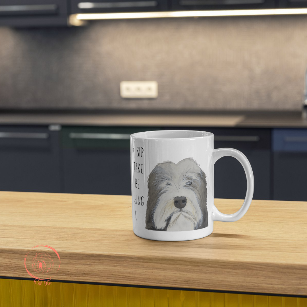 Sip Surveillance – Bearded Collie Mug of Judgment