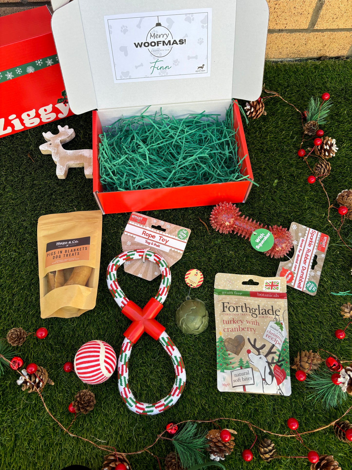 The Festive Hound - Christmas Dog Hamper - Treats and Toys