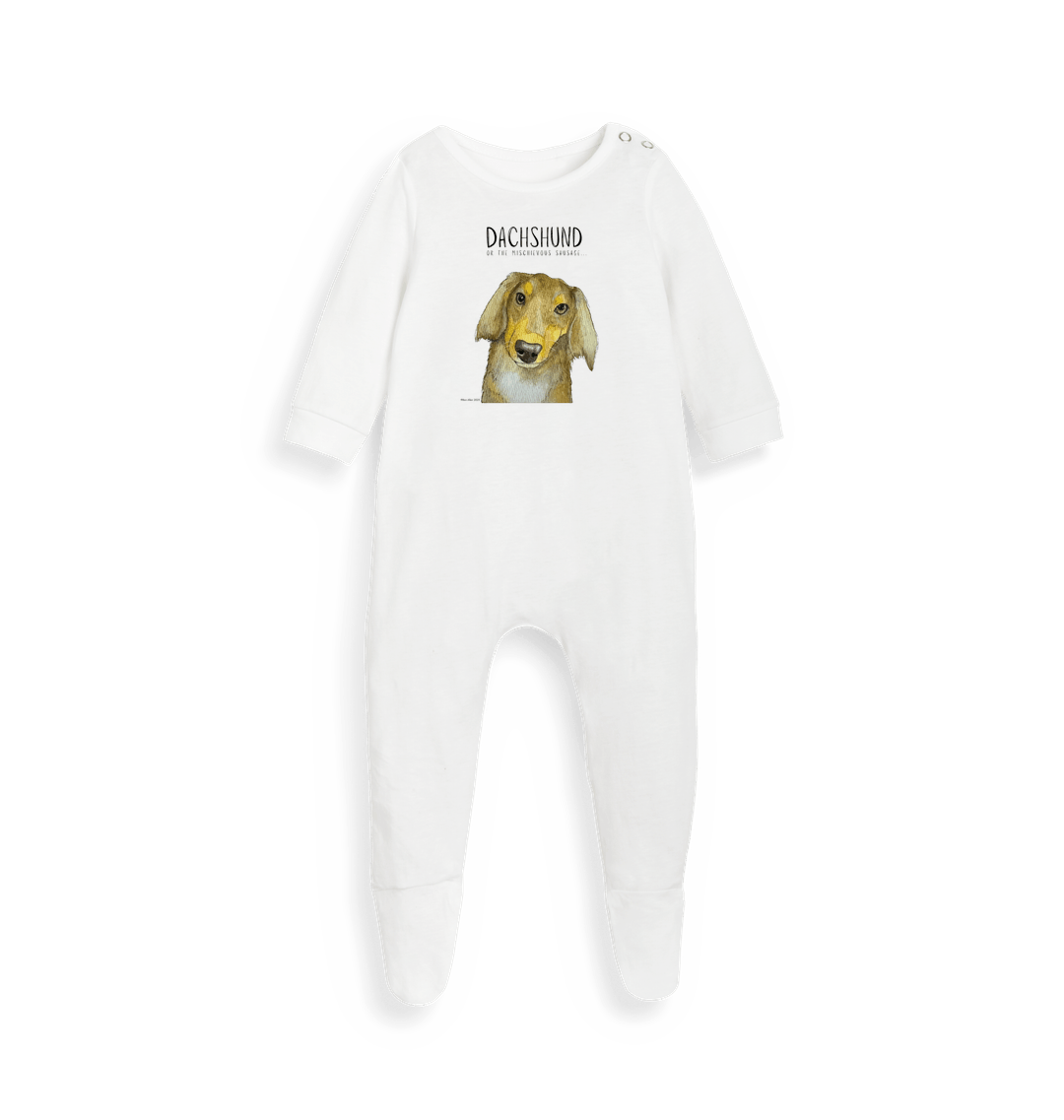 Mischievous Long Haired Sausage Sleep Suit – Snug, Sustainable & Slightly Silly!