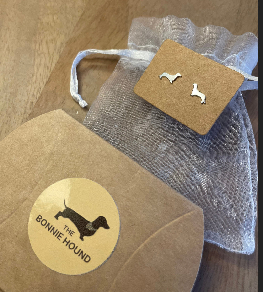 Sterling Silver Dachshund Earrings