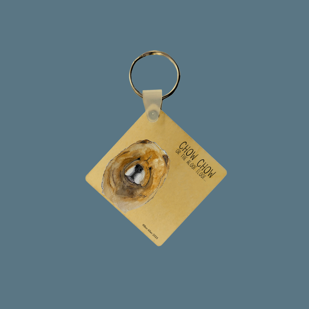 The Aloof Floof Follows You Home – Chow Chow Wooden Keyring