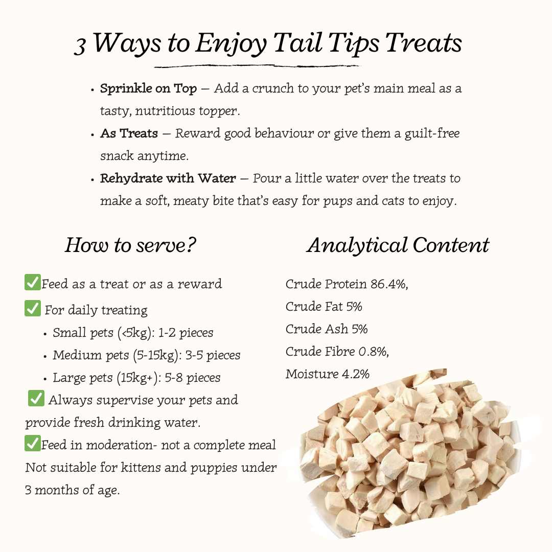 Cluck & Crunch - 100% Freeze-Dried Chicken Treats | Pure & Natural | Tail Tips UK