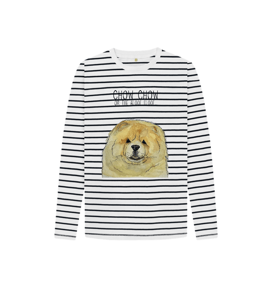 Paws-itively Adorable: Fawn Chow Chow Child's Breton Stripe Long Sleeved T-Shirt