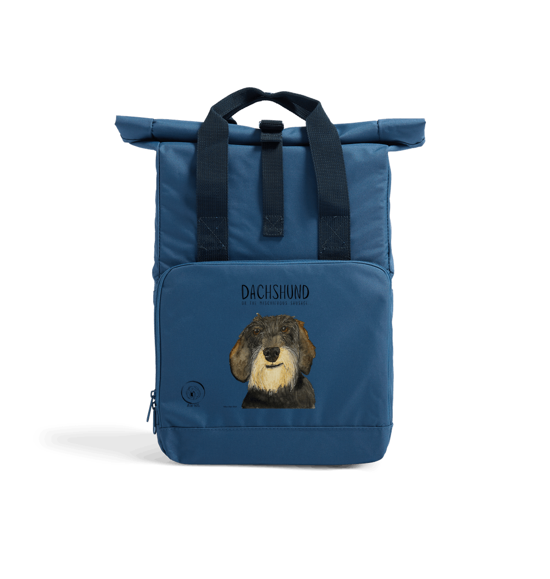 Wire Haired Dachshund Roll-Top Backpack – Small Dog, Big Adventure!