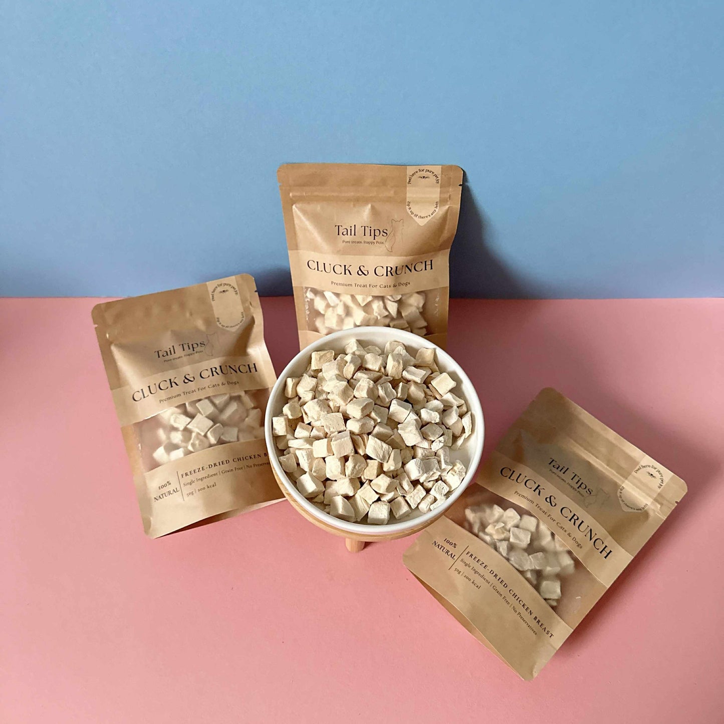 Cluck & Crunch - 100% Freeze-Dried Chicken Treats | Pure & Natural | Tail Tips UK