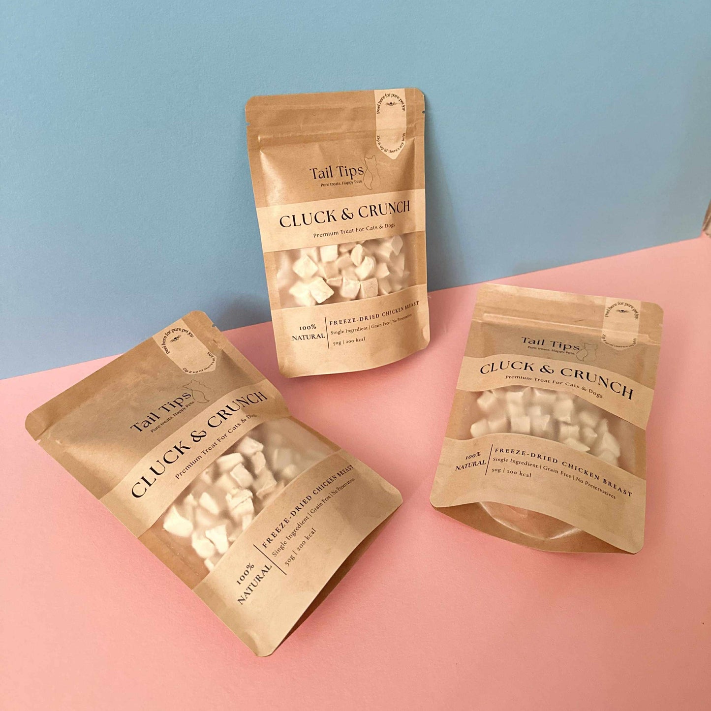 Cluck & Crunch - 100% Freeze-Dried Chicken Treats | Pure & Natural | Tail Tips UK