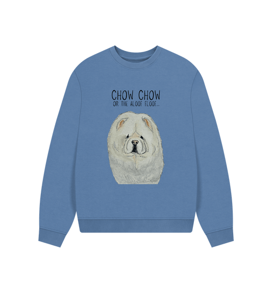 Snuggle Up in Style with the Cream Chow Chow Women's Oversized Sweatshirt – Aloof Floof Approved!