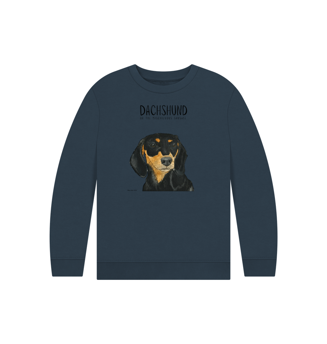Snuggly Black & Tan Sausage Dog Kids' Sweatshirt – Ethically Made Cuteness!