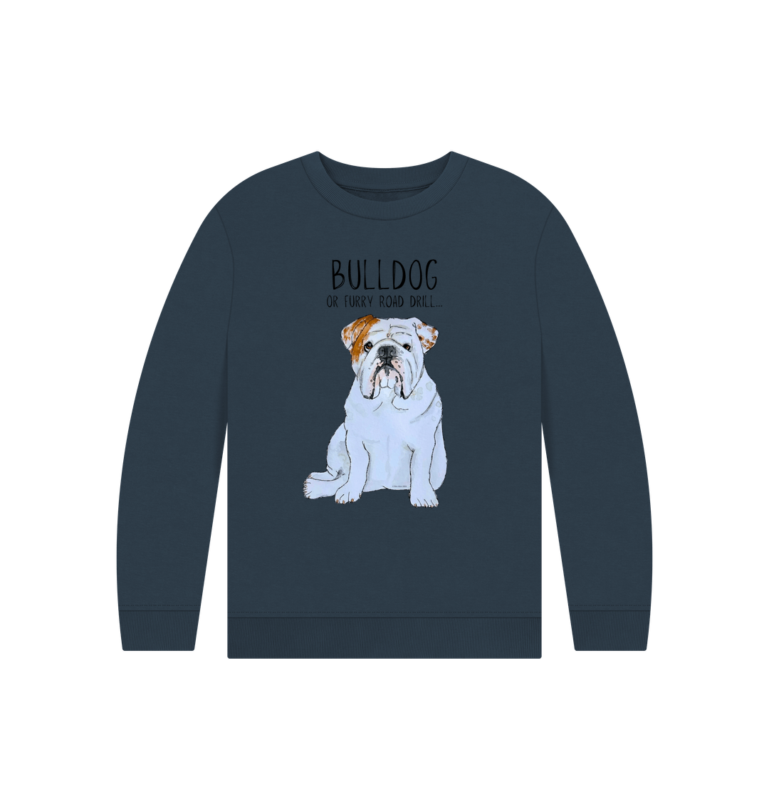 Furry Road Cool: Bulldog Power Kid’s Sweatshirt for Playtime Warriors!