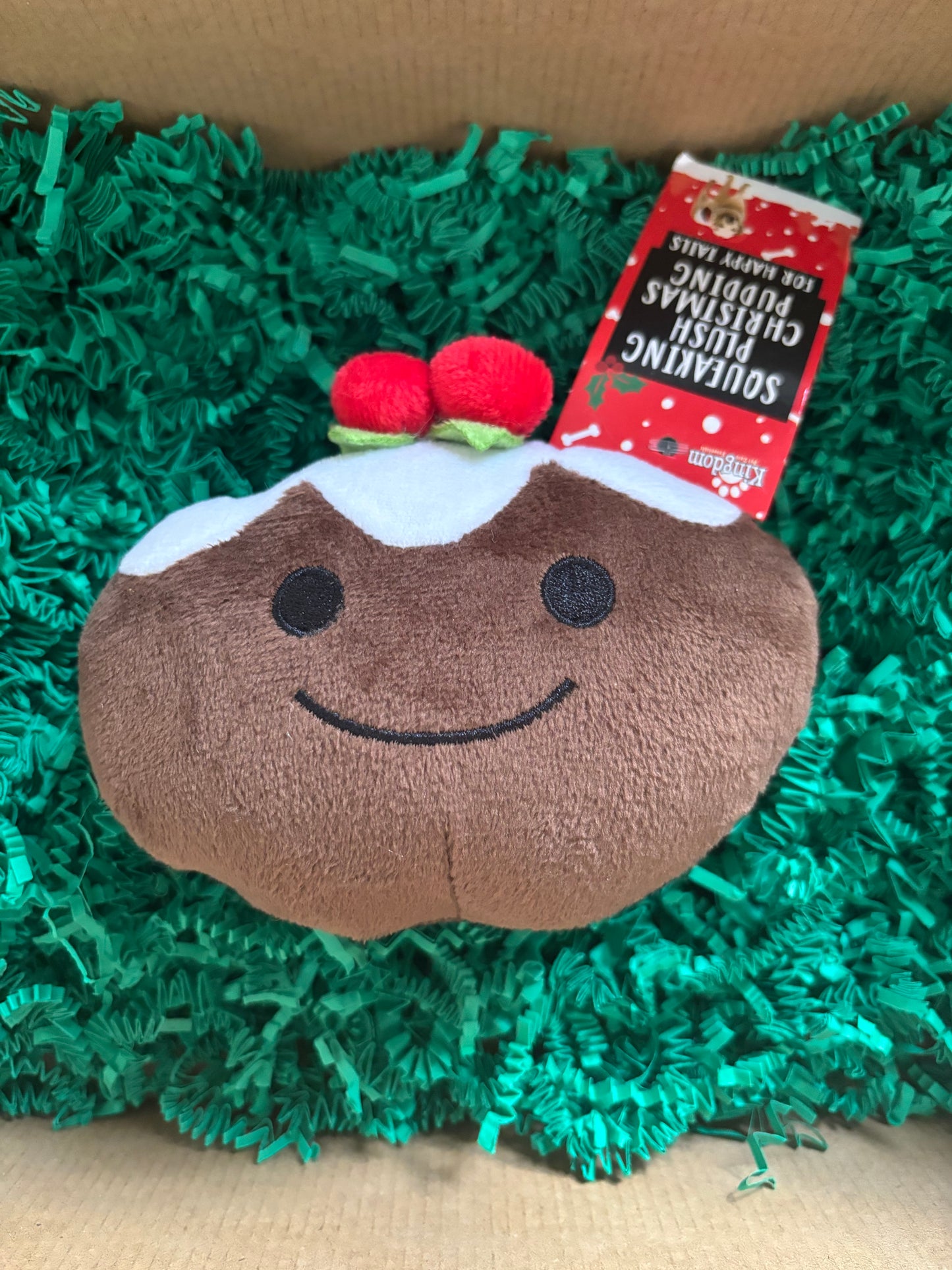 Squeaking Plush Christmas Pudding Toy