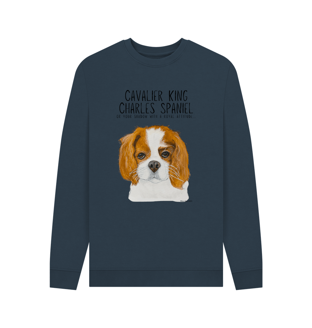 Shadow of a King: Eco-Luxe Men’s Sweatshirt with Cavalier Royal Flair