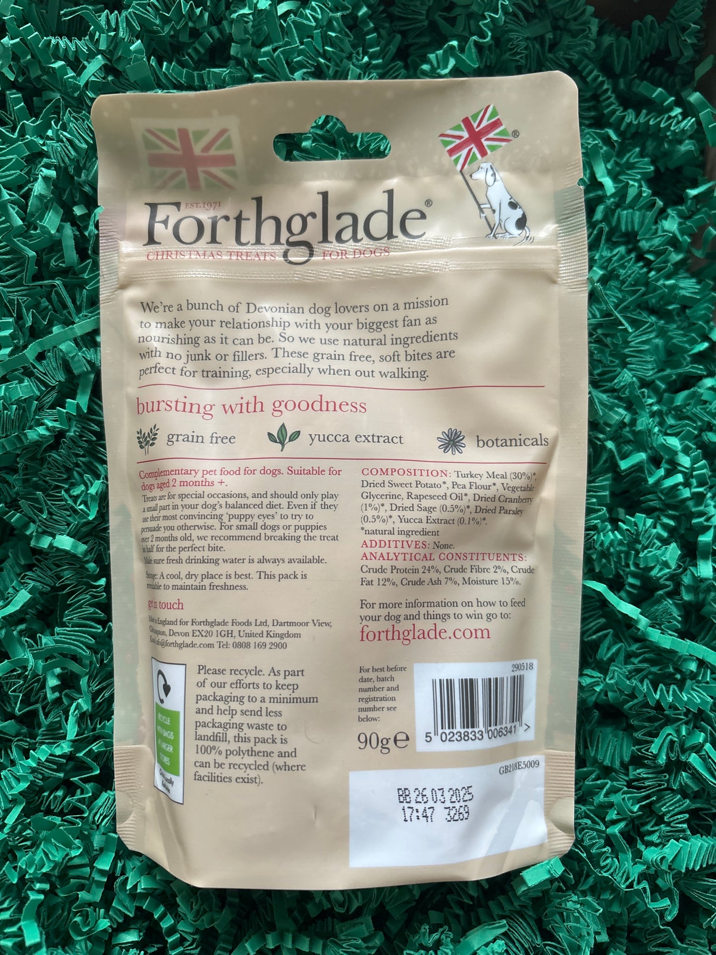 Limited Edition Christmas Soft Bite Treats With Turkey & Cranberry - Forthglade