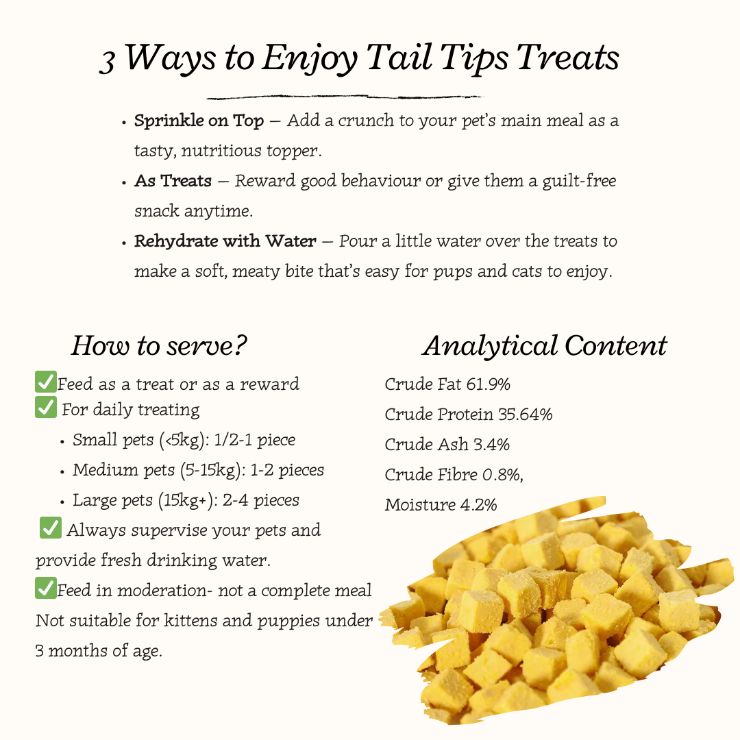 Yolky Bites - 100% Freeze-Dried Egg Yolk Treats | Pure Protein | Tail Tips UK