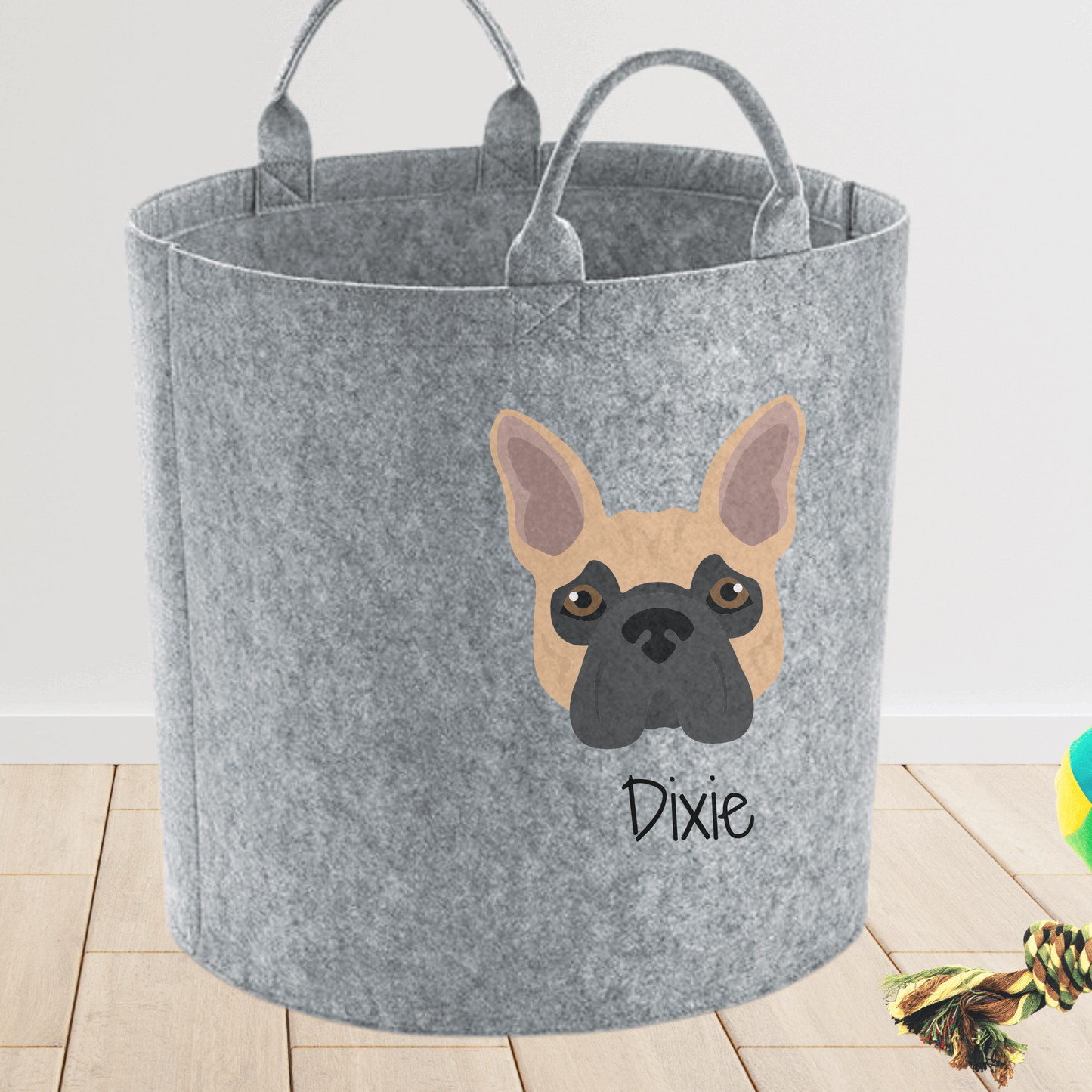 French Bulldog dog toy storage bag personalised